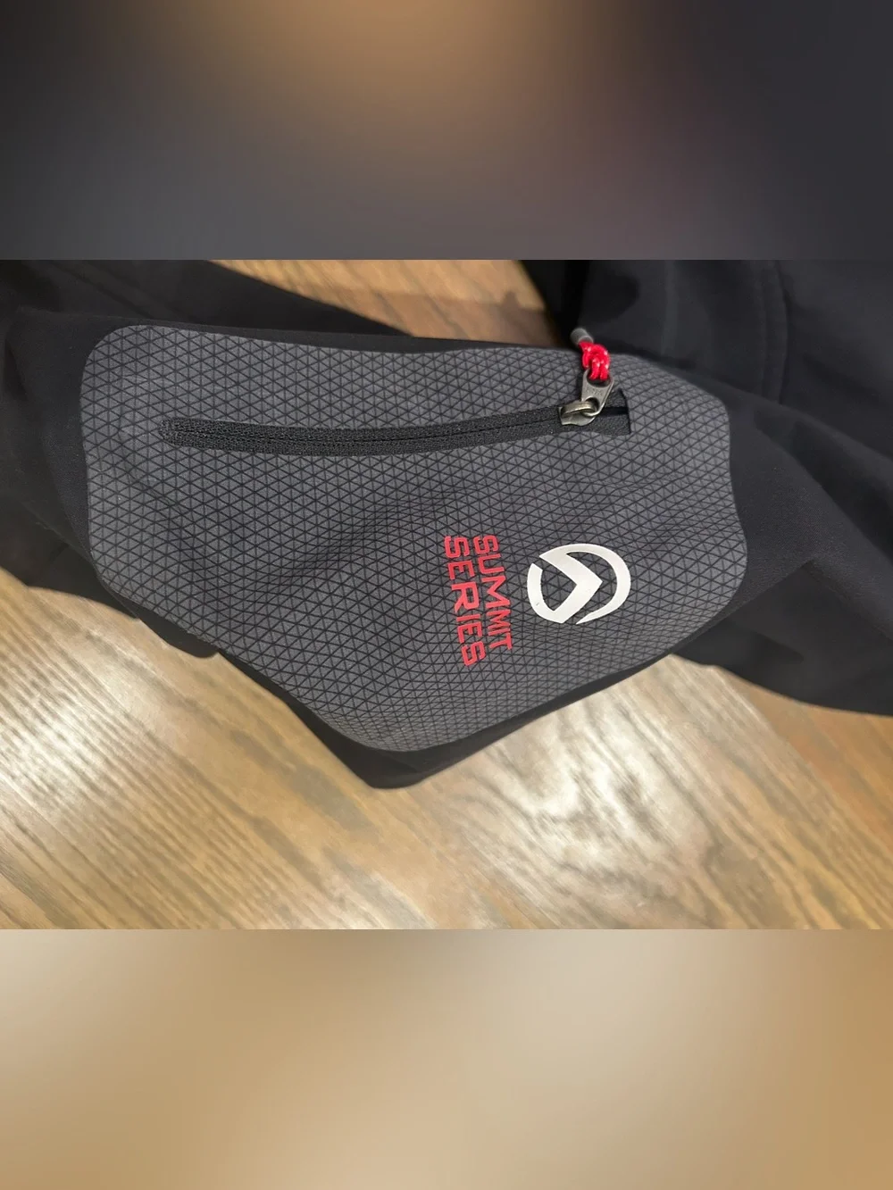 The North Face Summit Series Men’s M Black Hooded Softshell Jacket Red Accents